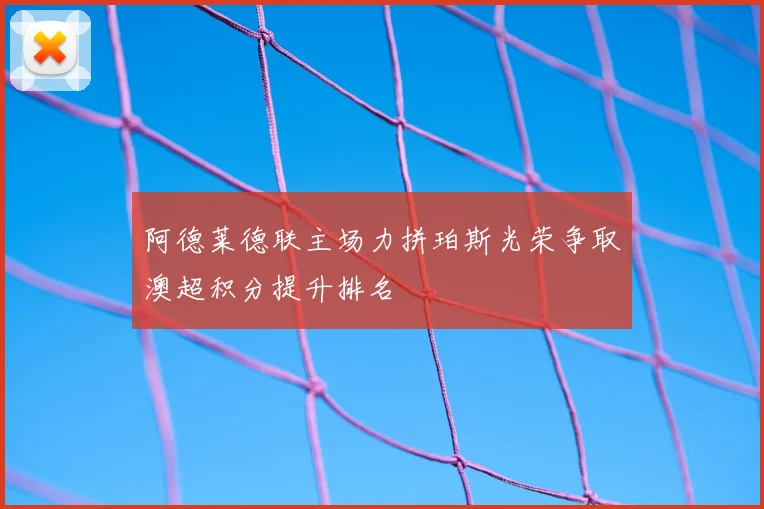 阿德莱德联主场力拼珀斯光荣争取澳超积分提升排名